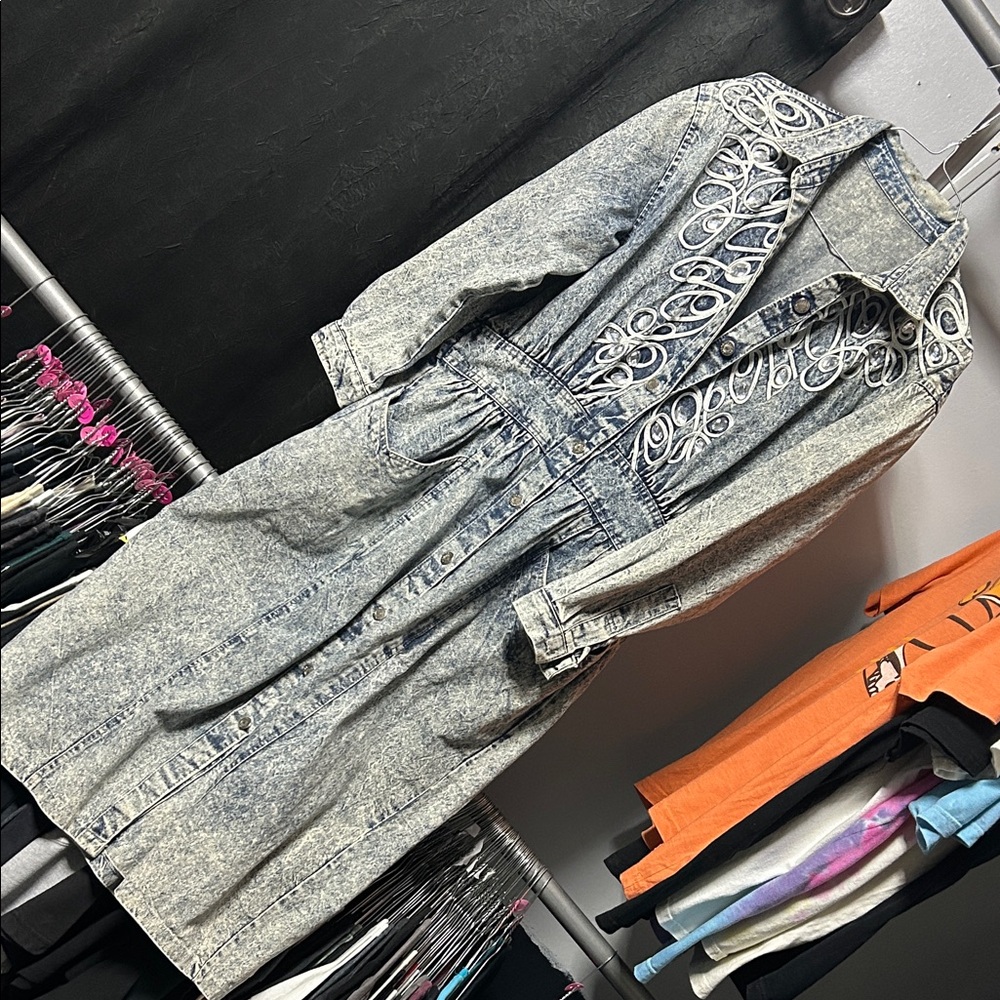 Vintage 80's acid wash stone wash dress